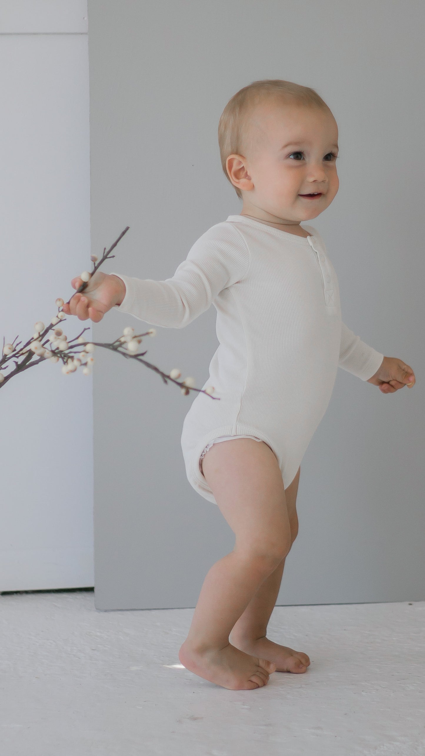 Long Sleeve Henley Rib Bodysuit