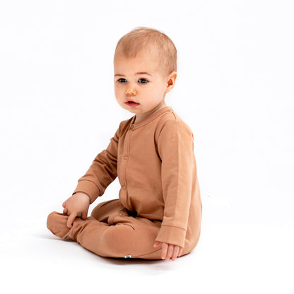 Essential Sleep Suit in Tawny Brown, designed by Burrow and Be