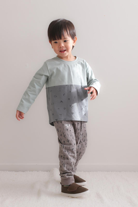 Child wearing Burrow and Be long sleeve Tee and Marks baby pants