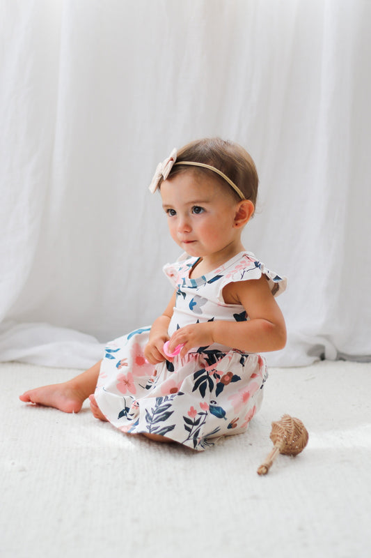 Pink Clementine Flutter Baby Dress