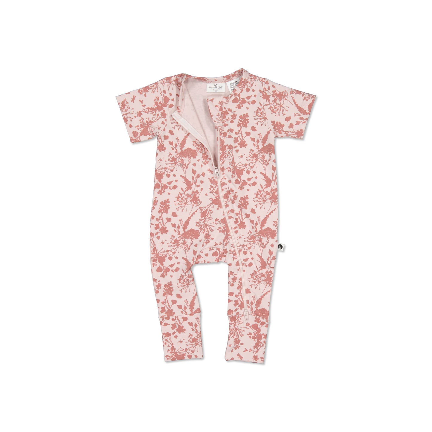 Flower Splash Zip Suit - Short Sleeve