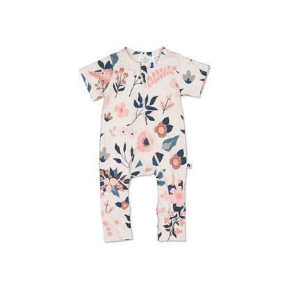 Pink Clementine Zip Suit - Short Sleeve