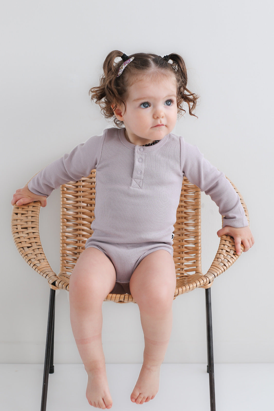 Long Sleeve Henley Rib Bodysuit