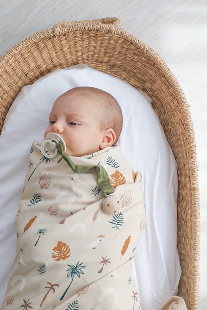 Jungle Stamp Stretchy Swaddle